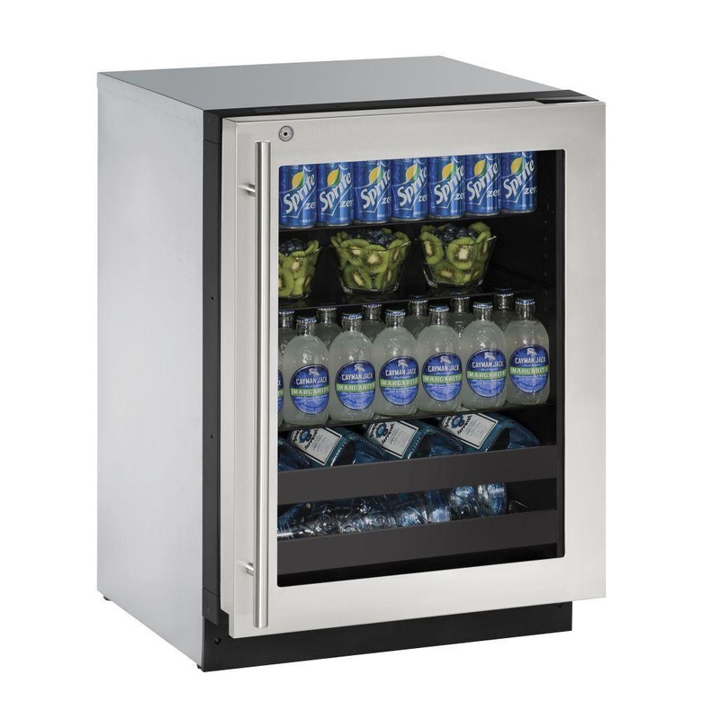 U-Line U2224BEVS13B 2224bev 24″ Beverage Center With Stainless Frame Finish and Right-hand Hinge Door Swing and Lock (115 V/60 Hz)