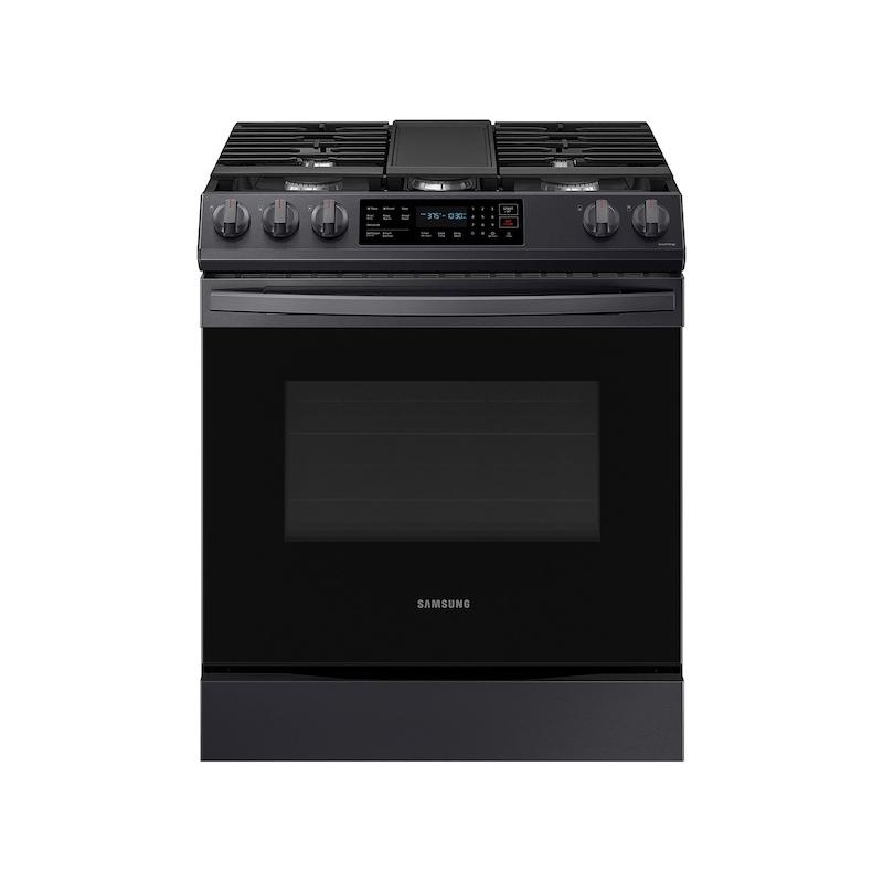 6.0 cu. ft. Smart Slide-in Gas Range with Convection in Black Stainless Steel