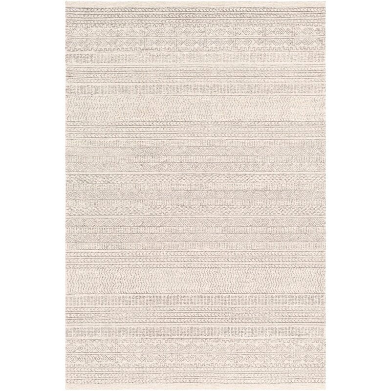 Abdera Geometric Handmade Tufted Wool Gray
