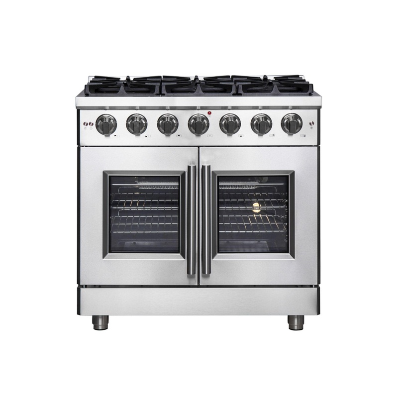Forno FFSGS643936 Forno Massimo 36″ Freestanding French Door Gas Convection Range