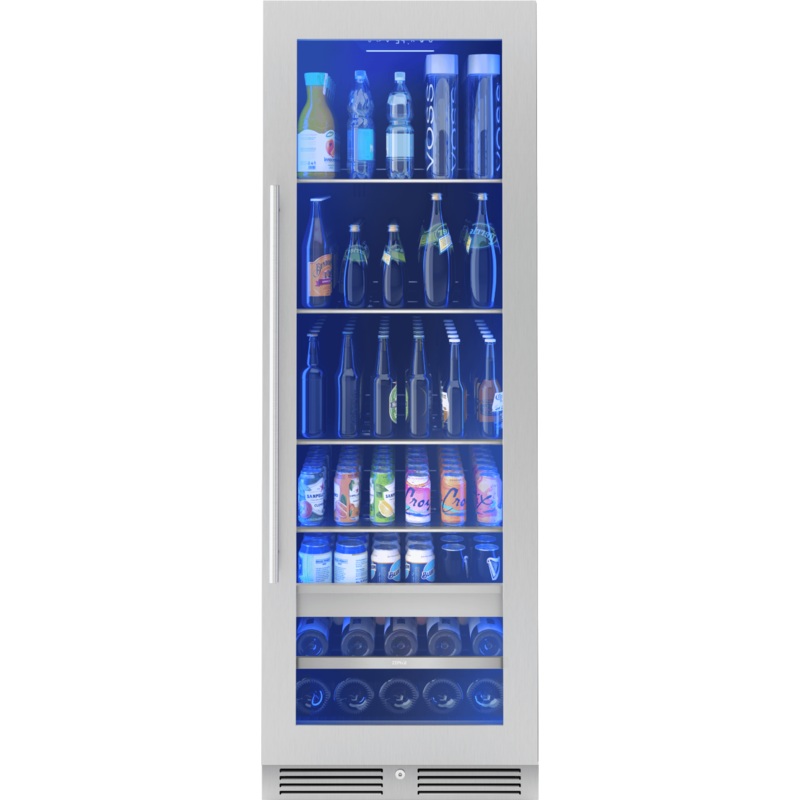 Zephyr PRB24F01BG Presrv Beverage Cooler, 24in Full Size, SS+Glass, Reversible Door, 1 Zone