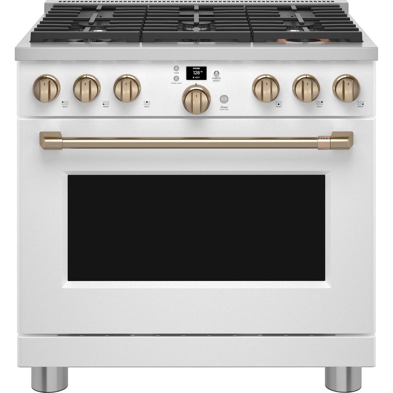 Cafe CGY366P4TW2 CAF(EBACK) 36″ Smart All-Gas Commercial-Style Range with 6 Burners (Natural Gas)