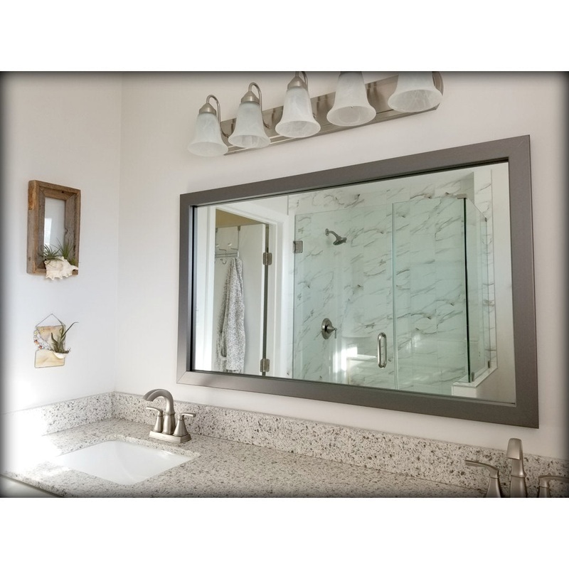 Shmuel Wood Framed with Safety Backing Ideal for Bathroom / Vanity Mirror Wade Logan Size: 30″ x 36″ Finish: Stainless Steel
