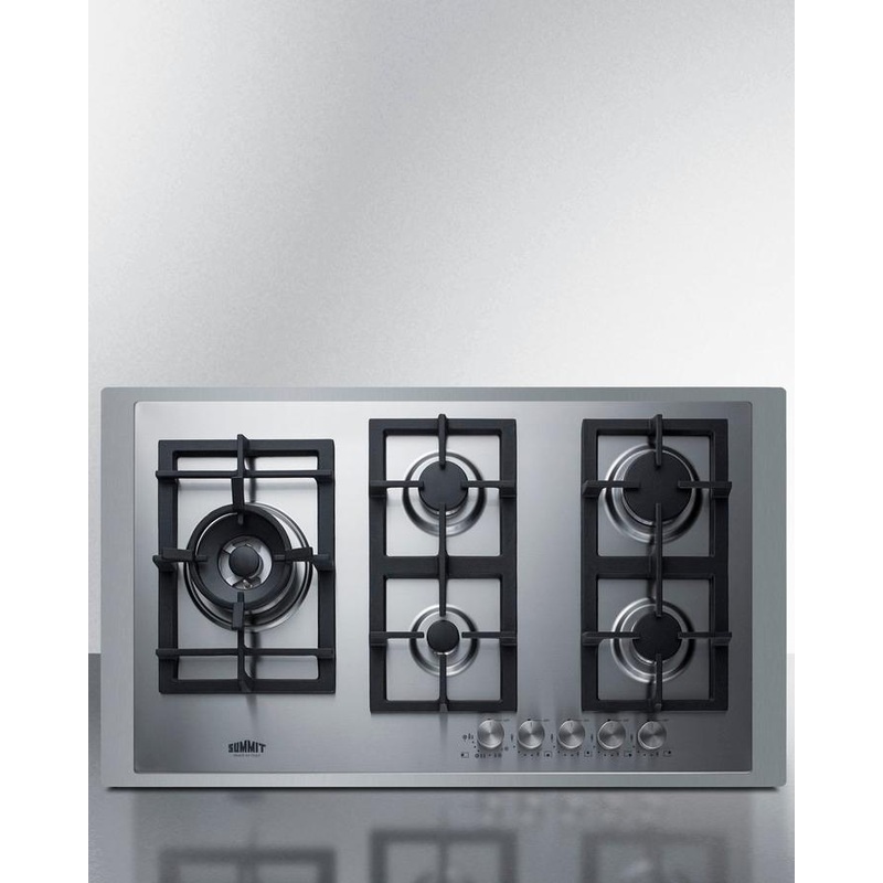 Summit GCJ536SSLPTK 36″ Wide 5-Burner Propane Gas Cooktop In Stainless Steel