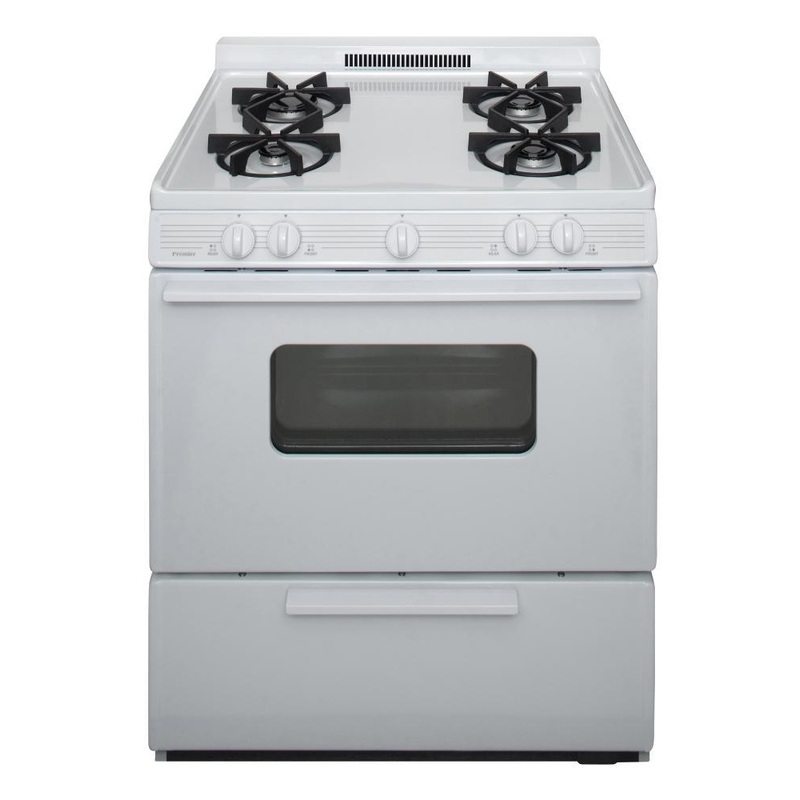 Premier BMK5X0OP 30 in. Freestanding Battery-Generated Spark Ignition Gas Range in White