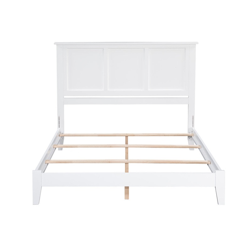 Troutville Solid Wood Low Profile Standard Bed Three Posts Color: White Size: Queen