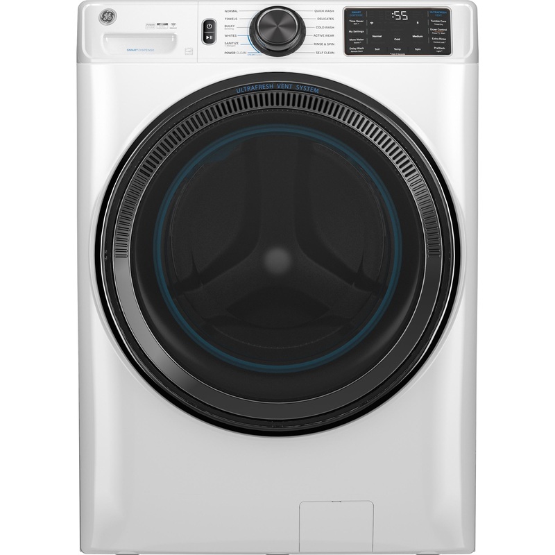 Ge Appliances GFW655SSVWW Ge 5.0 Cu. Ft. Capacity Smart Front Load Energy Star Steam Washer With Smartdispense Ultrafresh Vent System With Odorblock And Sanitize + Allergen