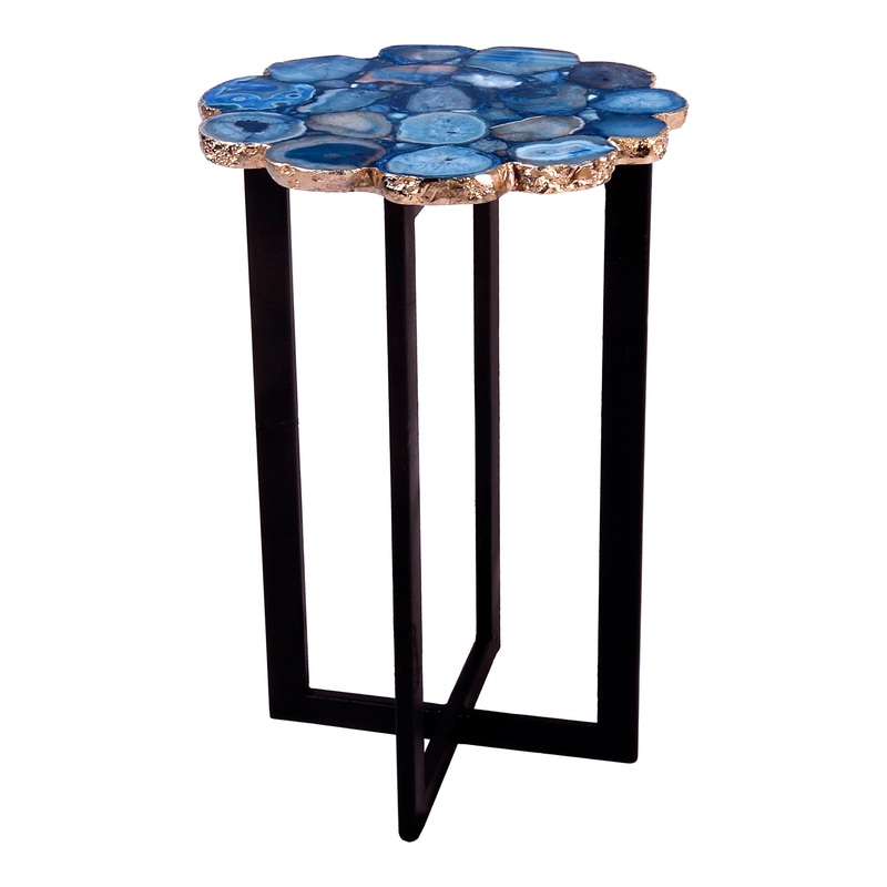 Stunning Blue Agate Living Edge Table