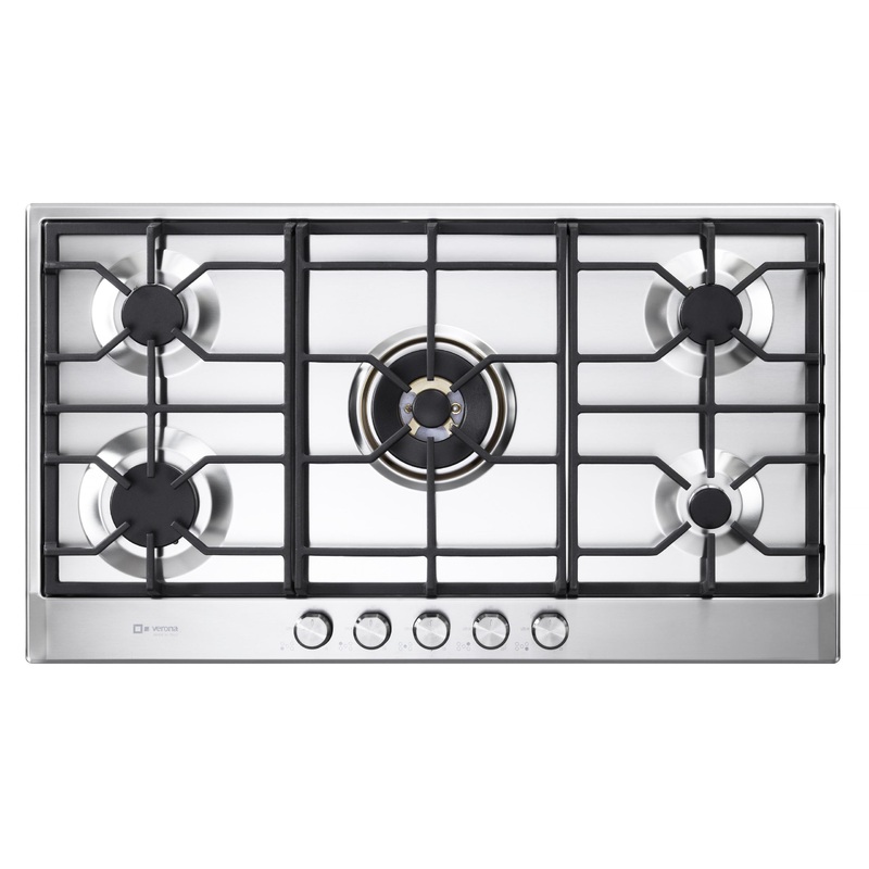VDGCT536FSS Verona 36″ Designer Gas Cooktop-Brass Burners SS