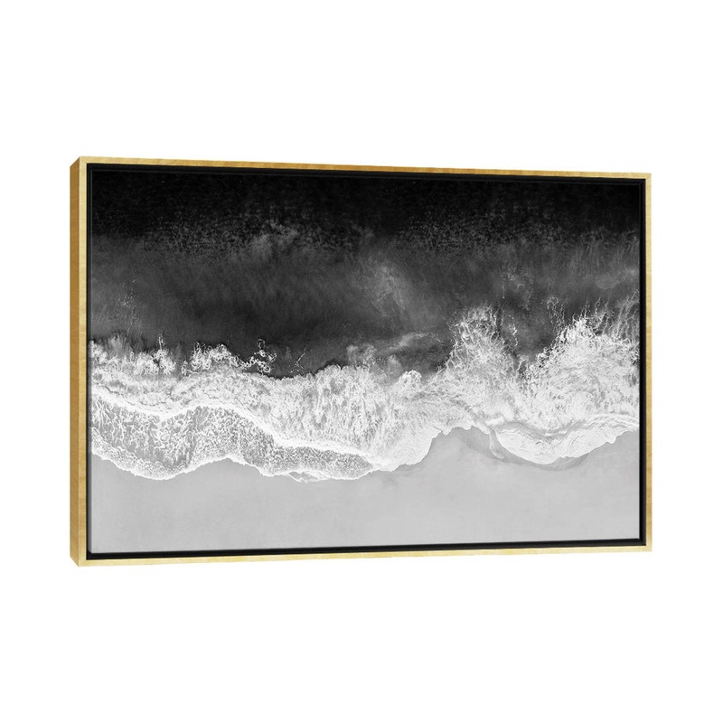 Waves in Black, Gray and White by Maggie Olsen Mercury Row Size: 18″ H x 26″ W x 1.5″ D Format: Gold Framed