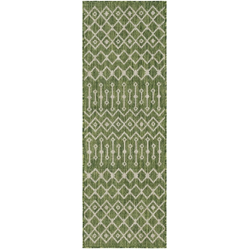 Adley Southwestern Green/Beige Indoor/Outdoor Area Rug Gracie Oaks Rug Size: Runner 2′ x 6’1″