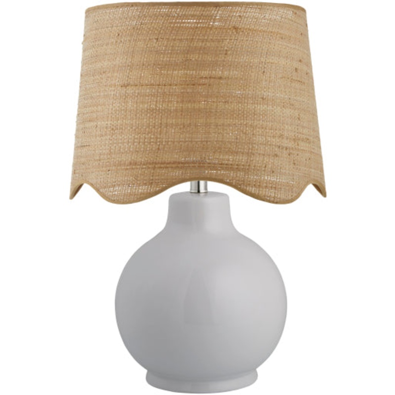 Modern Zen 22″H x 15″W Ceramic & Rattan Accent Lamp