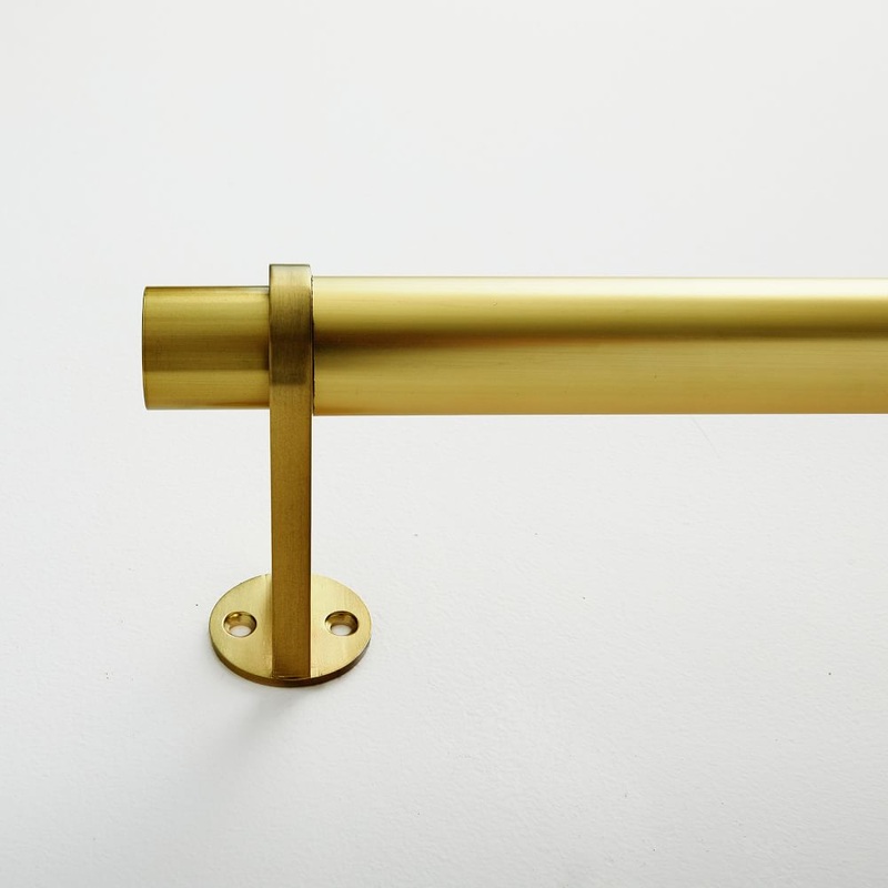 Simple Metal Rod Antique Brass 48”-88”