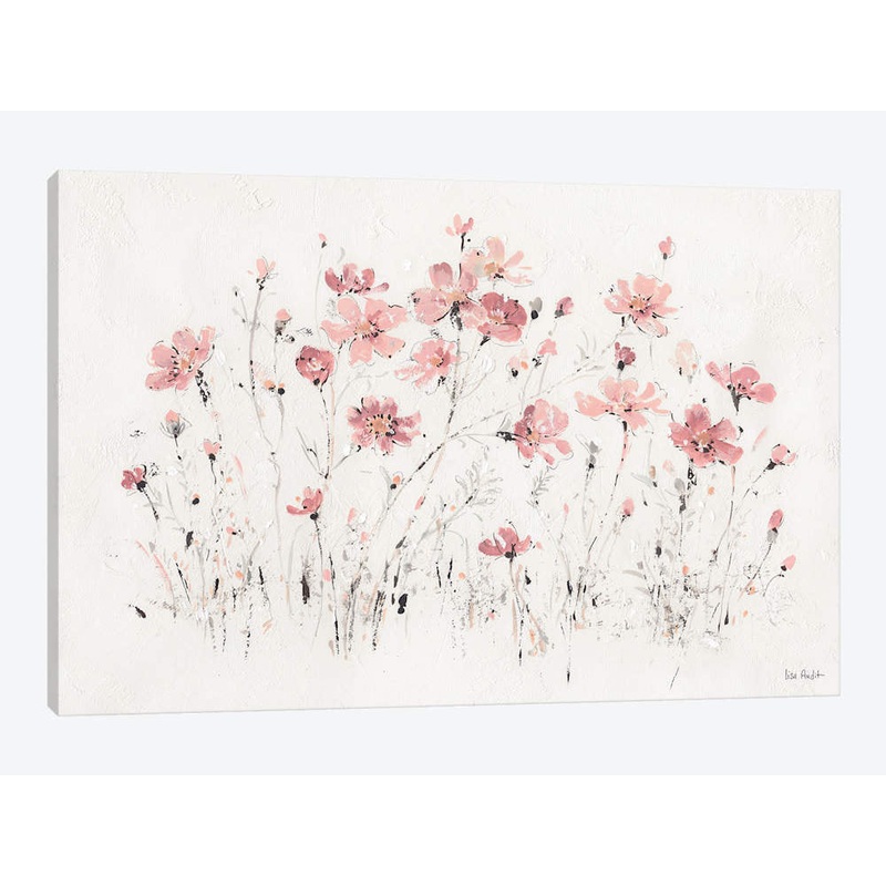 Wildflowers Pink I’ Print on Canvas East Urban Home Mat Color: No Mat Size: 18″ H x 26″ W x 1.5″ D Format: Wrapped Canvas