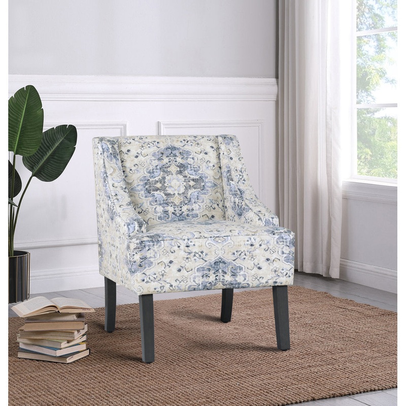 Adona Accent Chair Mistana Fabric: Blue/Cream 100% Cotton