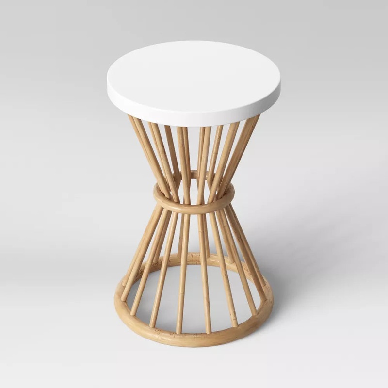 Aloysia Rattan End Table White