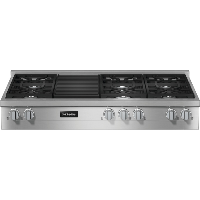 Miele KMR13553GGR Kmr 1355-3 G Gr Edst/Clst – 48-Inch Range Top With 6 Burners And Grill For Flexibility And High Performance