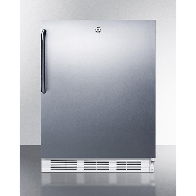 Summit CT66LWCSS Built-In Undercounter Refrigerator-Freezer For General Purpose Use, With Dual Evaporator Cooling, Cycle Defrost, Fully Wrapped Ss Exterior, And Lock