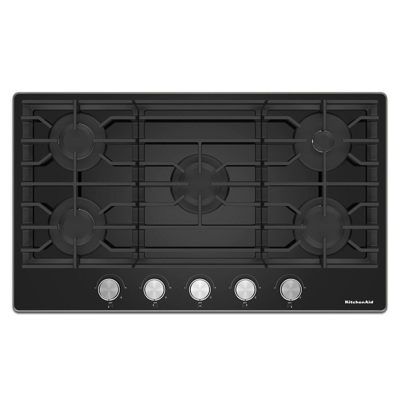 Kitchenaid KCGG536PBL 36″ Gas-on-Glass Cooktop