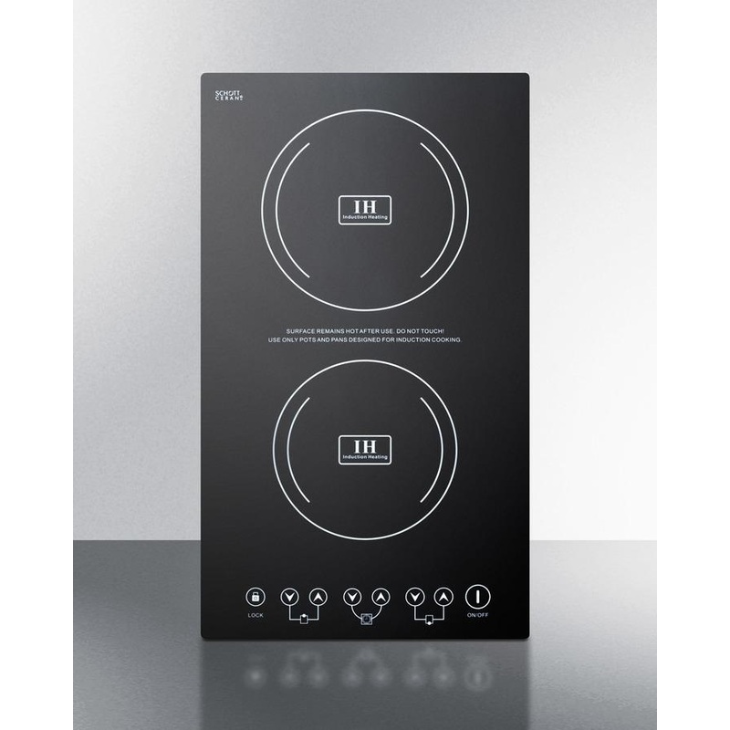 Summit SINC2220 12″ Wide 230v 2-burner Induction Cooktop