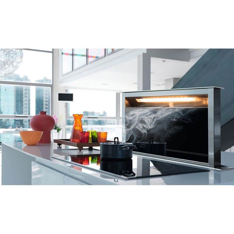 Faber SCLX3615BKNBB Scirocco Lux 36″ Black Glass with Stainless Steel