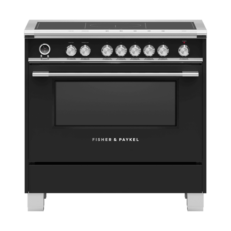 Fisher & Paykel OR36SCI6B1 Induction Range, 36″, 5 Zones With Smartzone, Self-Cleaning