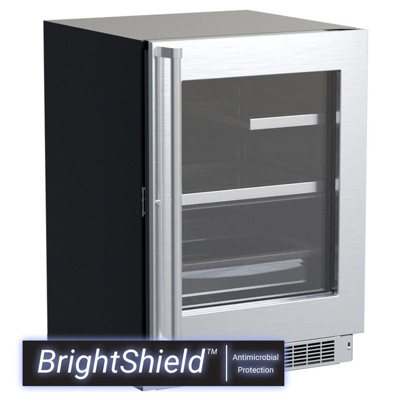Marvel MPRE424SG81A 24 Inch Marvel Professional Refrigerator With Brightshield With Door Style – Stainless Steel Frame Glass