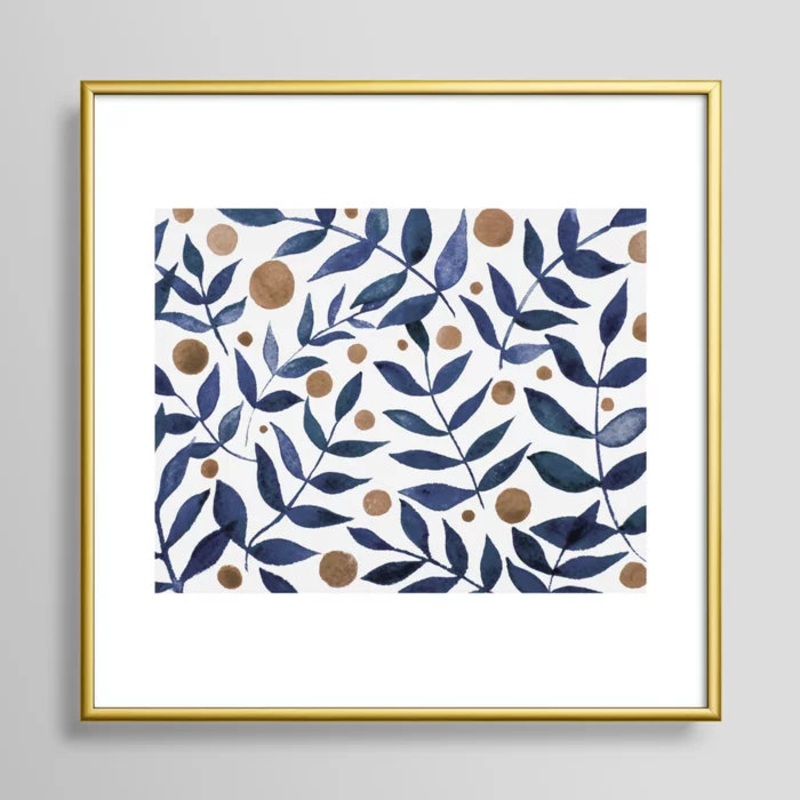Watercolor berries and branches Art Print