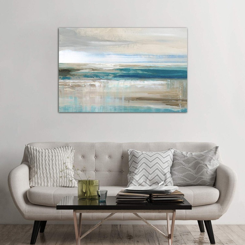Abstract Sea ‘ – Floater Frame Print on Canvas East Urban Home Size: 40″ H x 60″ W x 1.5″ D Format: Wrapped Canvas