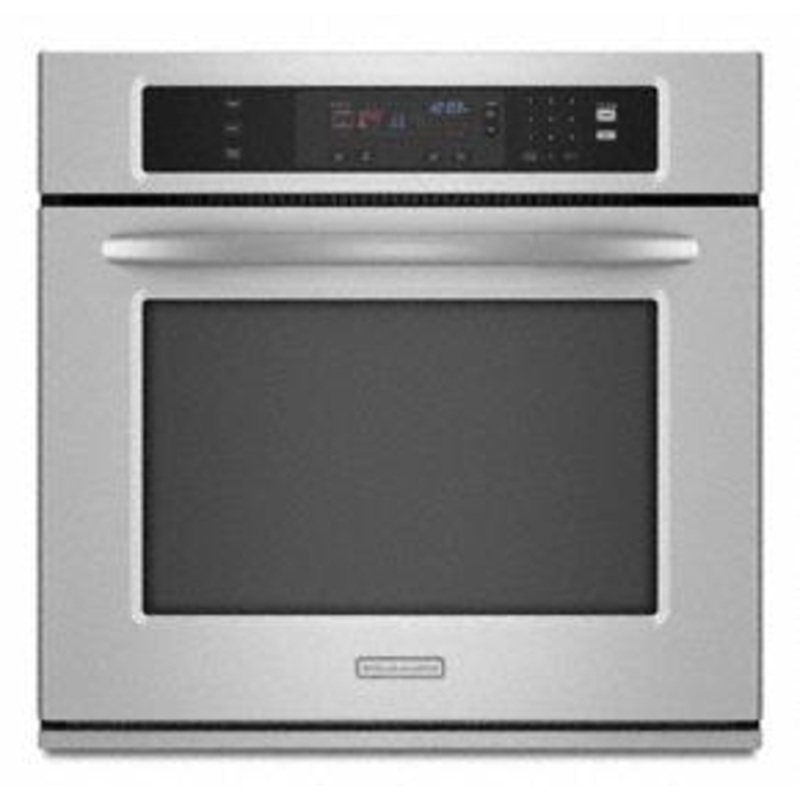 Kitchenaid KEBK171SSS Single Oven 27″ Width 3.8 cu. ft. Capacity Thermal Oven with Two-Element Balanced Baking and Roasting Architect Series II