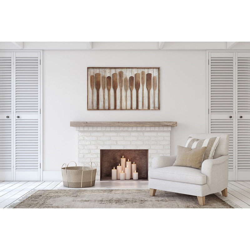 Wood Framed Wall Dcor with Raised Paddles Loon Peak