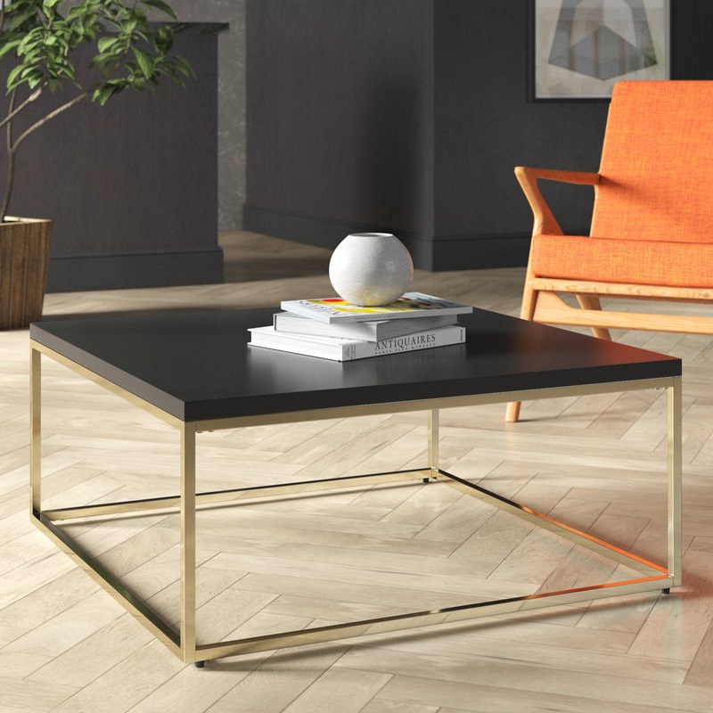 Adilson Coffee Table Wade Logan Color: Black/Gold