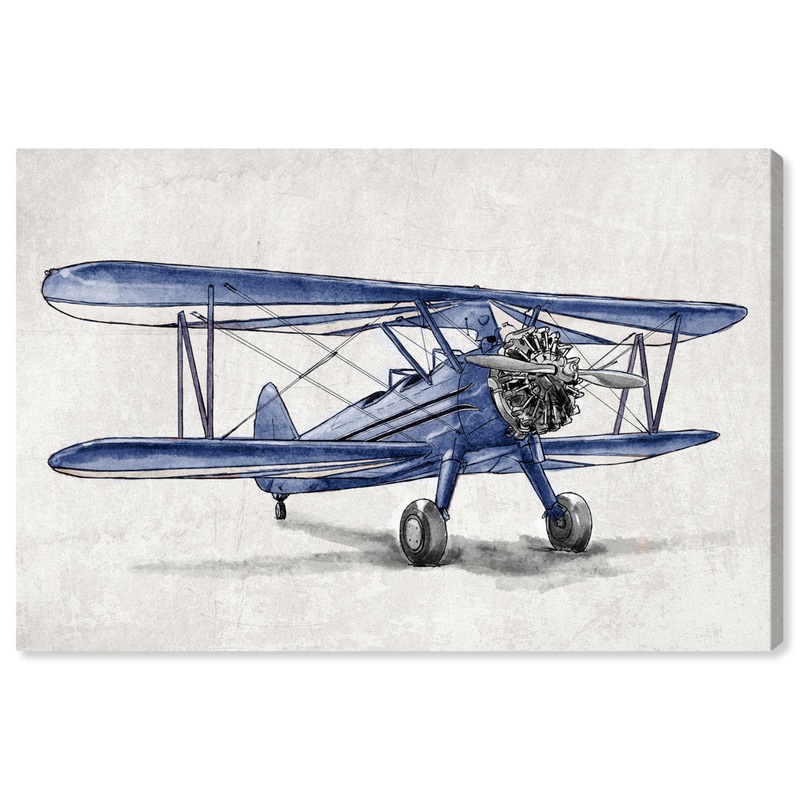 Bertineke Transportation Blue Vintage Aviator Airplanes – Painting Print on Canvas Wade Logan Size: 10″ H x 15″ W x 1.5″ D Format: Wrapped Canvas