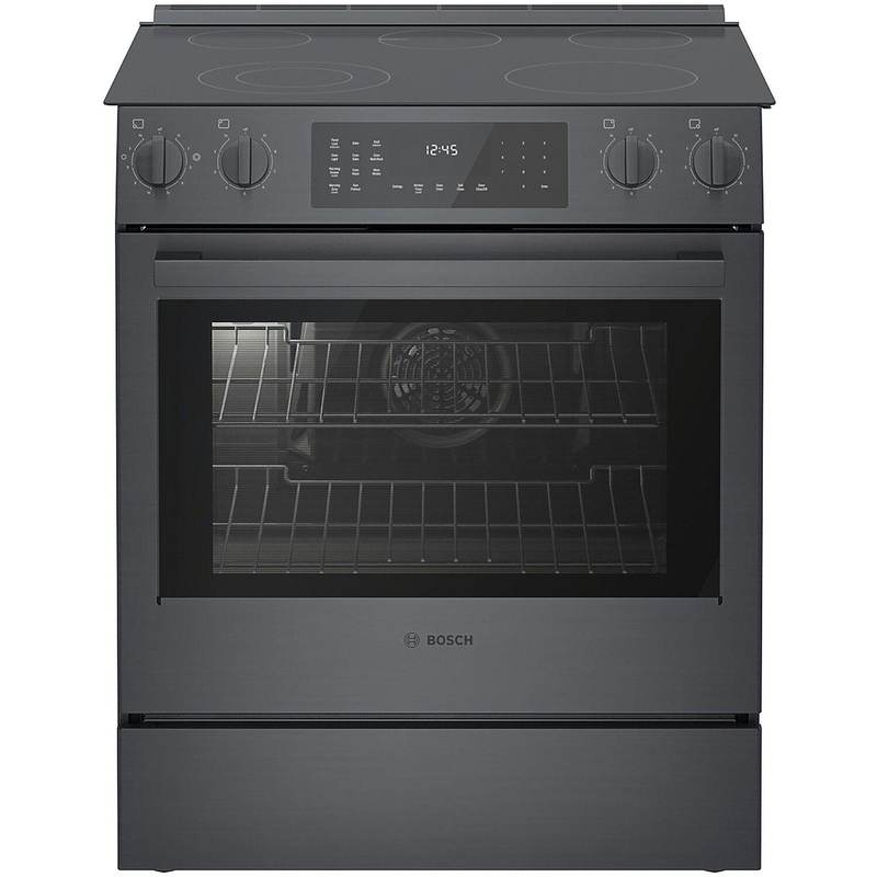 Bosch HEI8046U 800 Series Electric Slide-in Range 30″ Black Stainless Steel