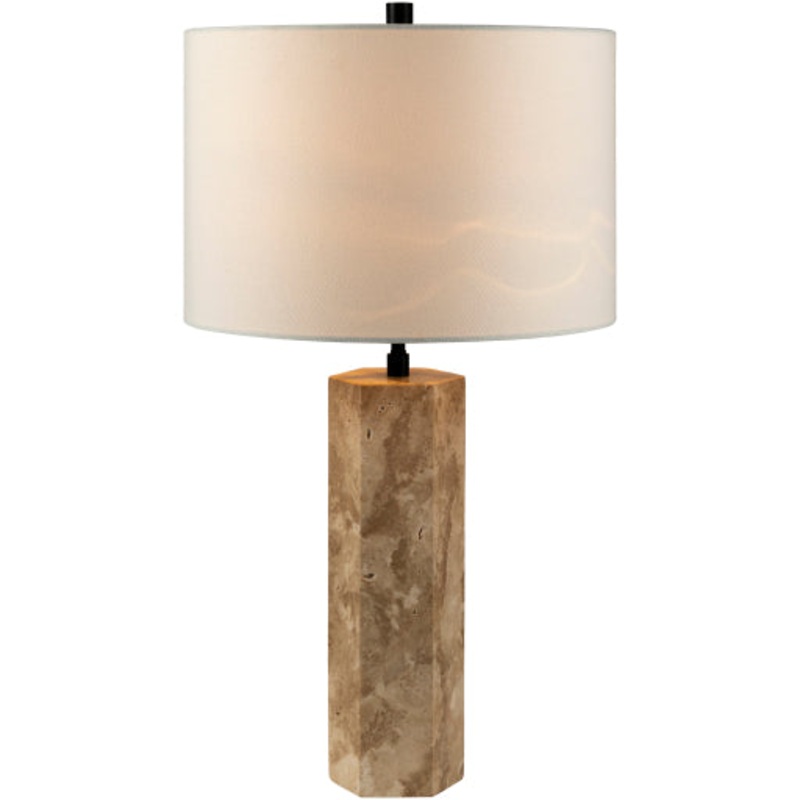 Modern Industrial Travertine Lamp
