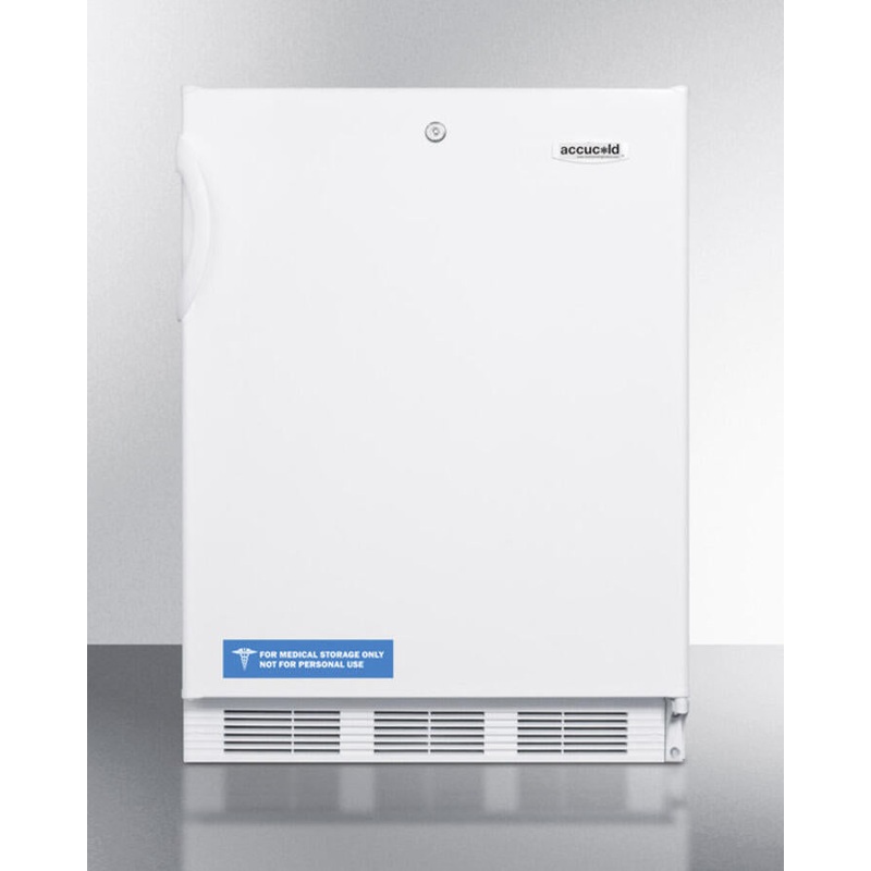 Summit FF6LBIADA Ada Compliant All-Refrigerator For Built-In General Purpose Use, With Lock, Automatic Defrost Operation And White Exterior