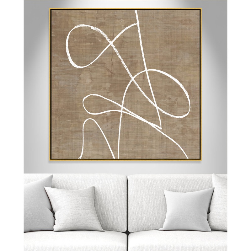 Swooping Lines – Floater Frame Painting on Canvas Joss & Main Size: 46.5″ H x 46.5″ W x 2″ D Format: Gold