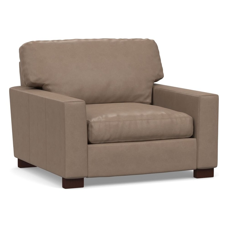 Turner Square Arm Leather Armchair
