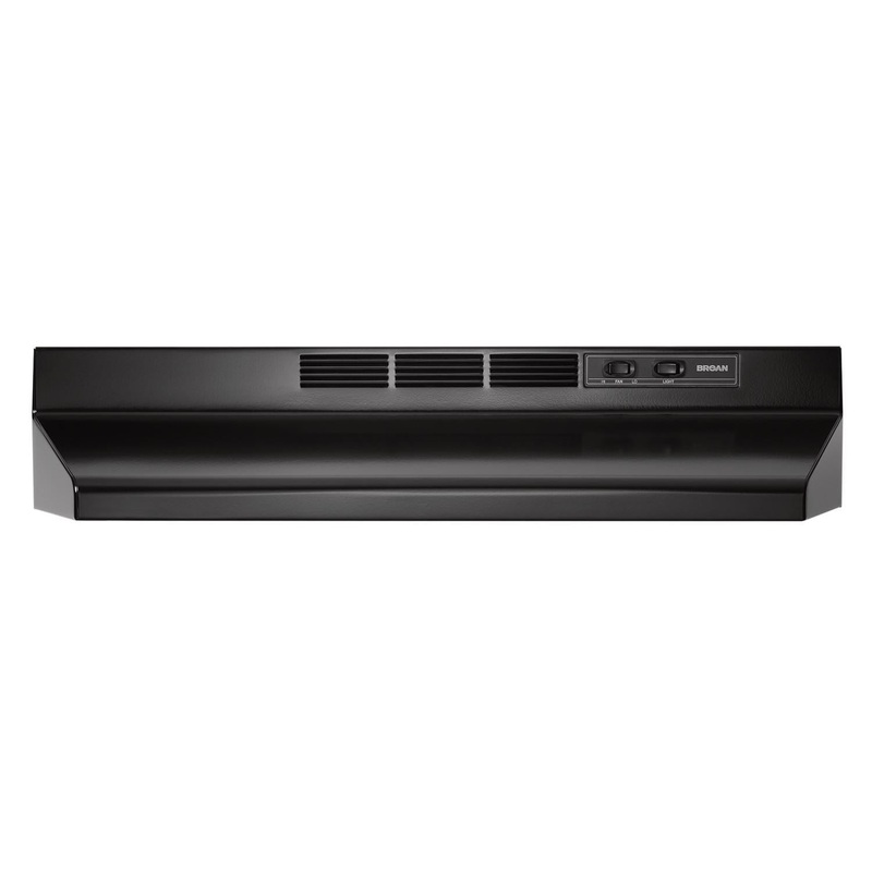 BUEZ330BL Broan 30-Inch Convertible Under-Cabinet Range Hood w/ Easy Install System, 260 Max Blower CFM, Black