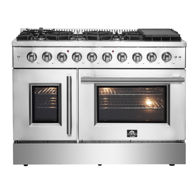 Forno FFSGS644448 Forno Galiano 48″ Freestanding French Door Gas Range
