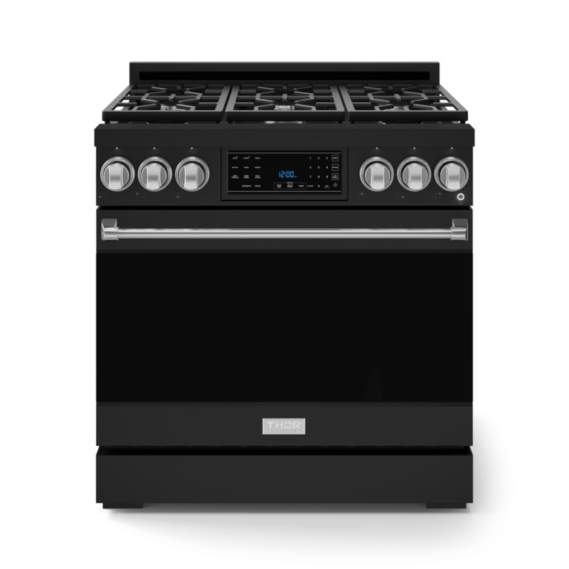 Thor Kitchen RSG36BLPSS 36 Inch Professional Lp Range With Tilt Panel Touch Control In Stainless Black/Stainless Steel Gordon Ramsay Series – Rsg36Blp-Ss