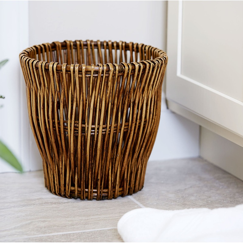 Wicker 3 Gallon Open Waste Basket Household Essentials