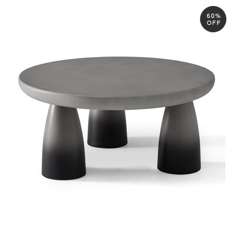 Modern Ombre Concrete Sculpture Outdoor Coffee Table