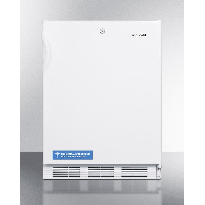 Summit CT66LWADA Freestanding Ada Compliant Refrigerator-Freezer For General Purpose Use, With Dual Evaporator Cooling, Cycle Defrost, Lock, And White Exterior