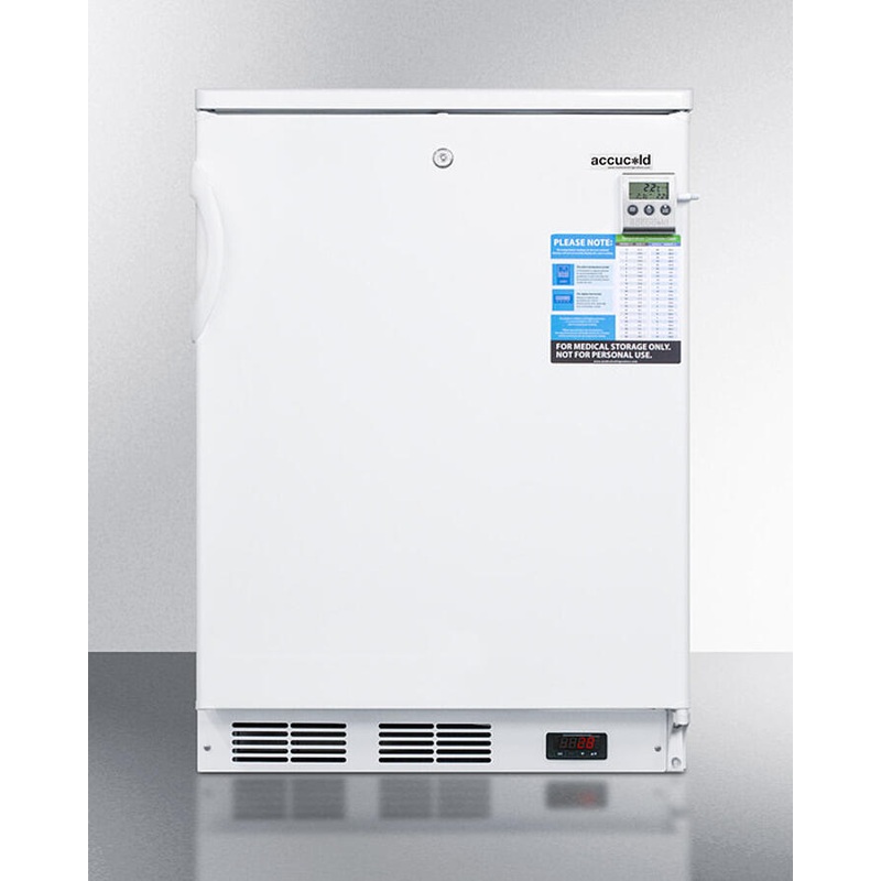 Summit FF7LWBIVAC Built-In Undercounter Medical All-Refrigerator For Temperature Stable Medical Storage, With Interior Basket Drawers, Internal Fan, Lock, And More