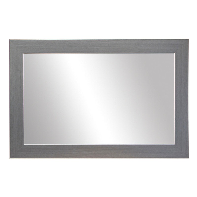 Shmuel Wood Framed with Safety Backing Ideal for Bathroom / Vanity Mirror Wade Logan Size: 34″ x 44″ Finish: Antique Satin Nickel