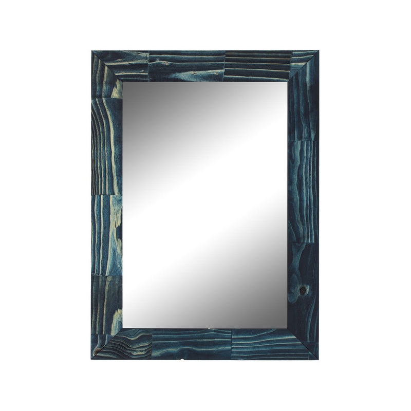 Aydrien Farmhouse / Country Distressed Mirror Millwood Pines Size: 34″ x 24″ Finish: Blue