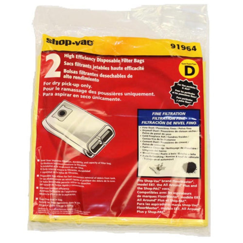 Shop-Vac 4 Gallon Drywall Vacuum Bags Type D – 2 Pack